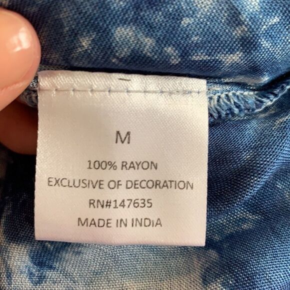 NWT Rampage blue tie dyed flowy off shoulder top - Picture 9 of 10